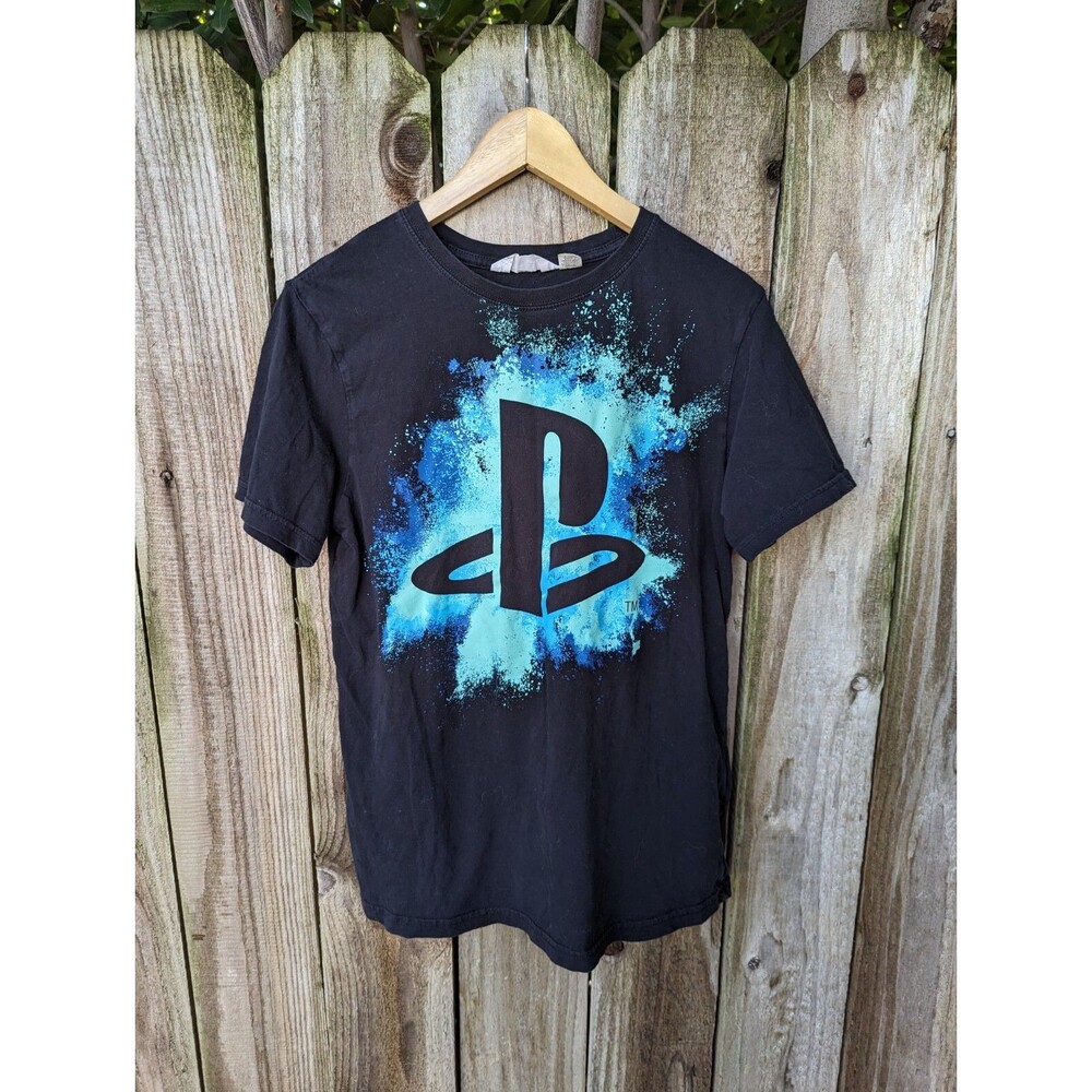 Playstation T Shirt Black Short Sleeve Women's Medium H&M